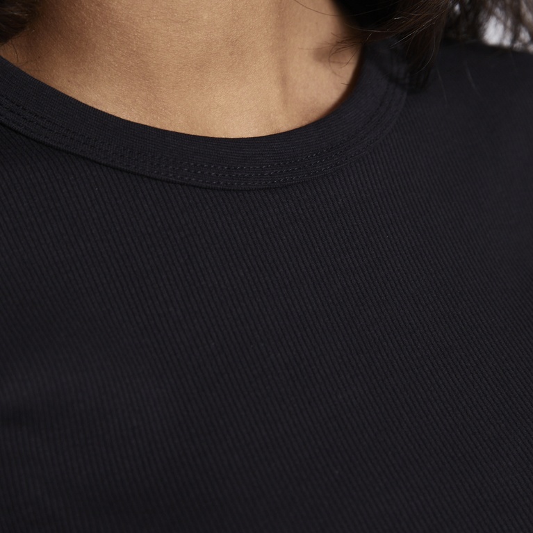 Rib tee "Alvia Rib Top" Black